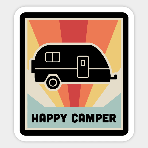 HAPPY CAMPER | Vintage RV Poster Sticker by MeatMan